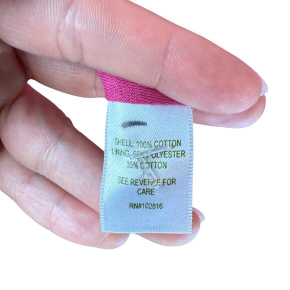 Garnet Hill Hot Pink Crinkle Gauze 100% Cotton Maxi Dress Long Beachy Coverup - Picture 10 of 13